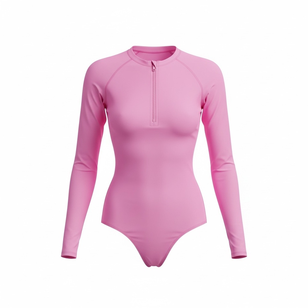 Eidon Woman’s One Piece Longsleeve Swimsuit W/ Zipper Size Medium PTP 15” NWT